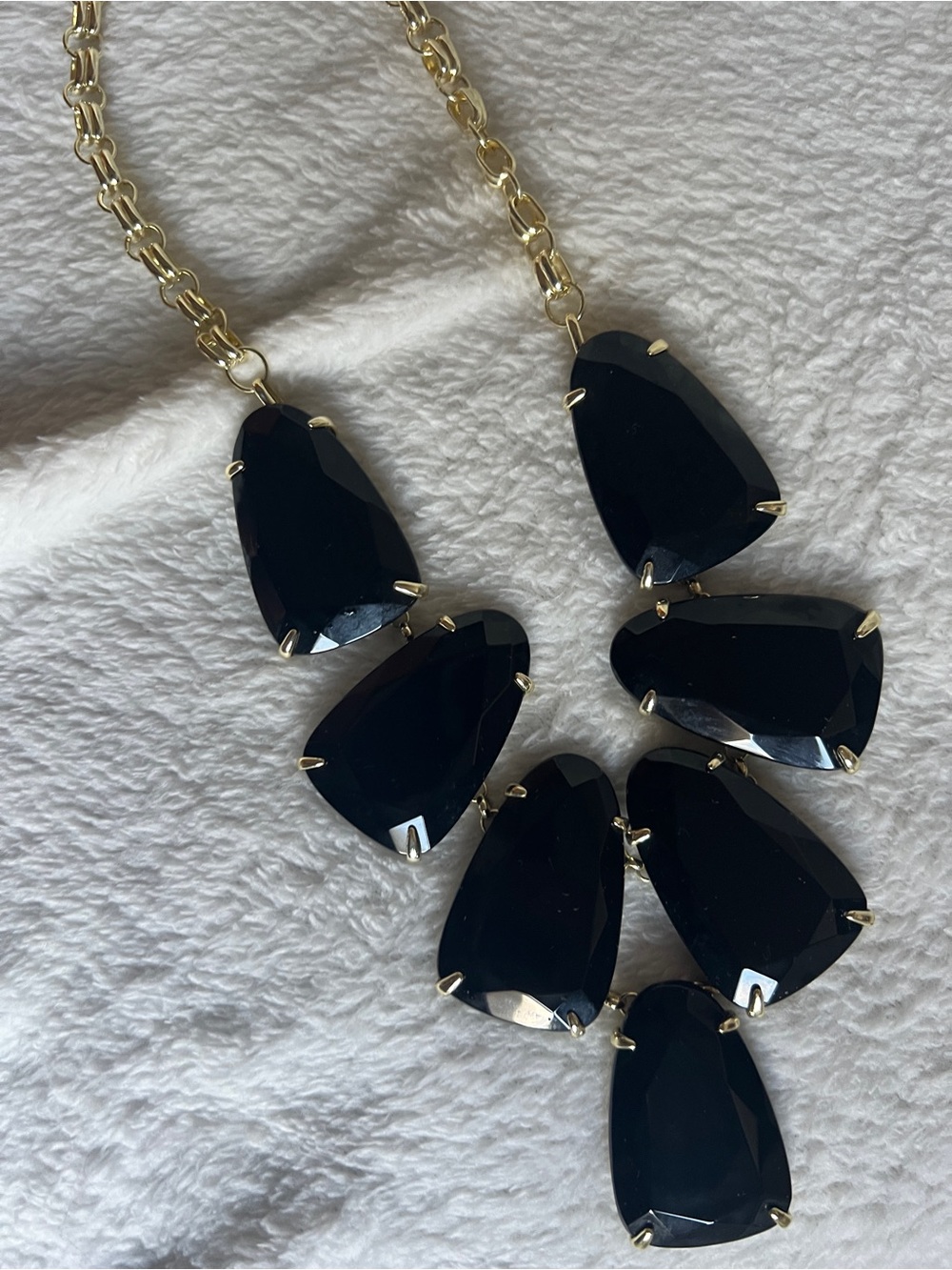 Kendra Scott Gold Chain Black Statement Necklace - Women Jewelry